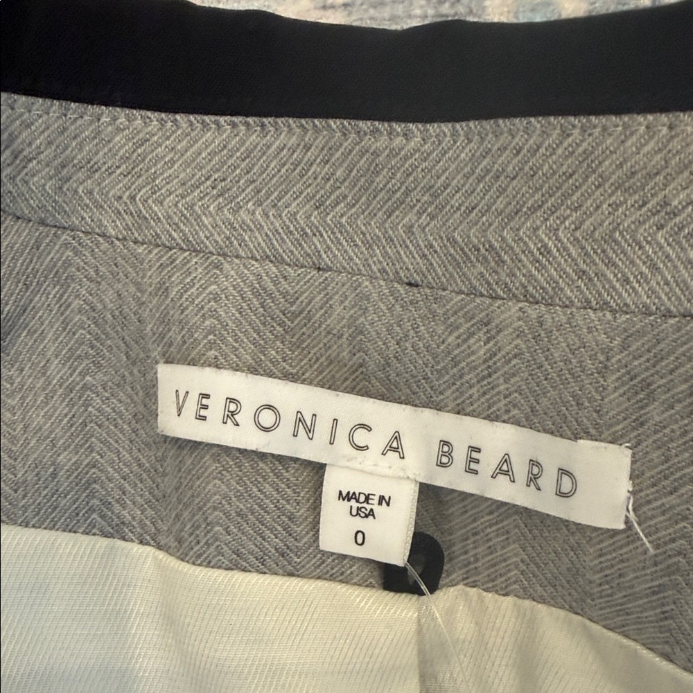 Veronica Beard vintage Gray Riding Blazer with Black Trim - Picture 2 of 4